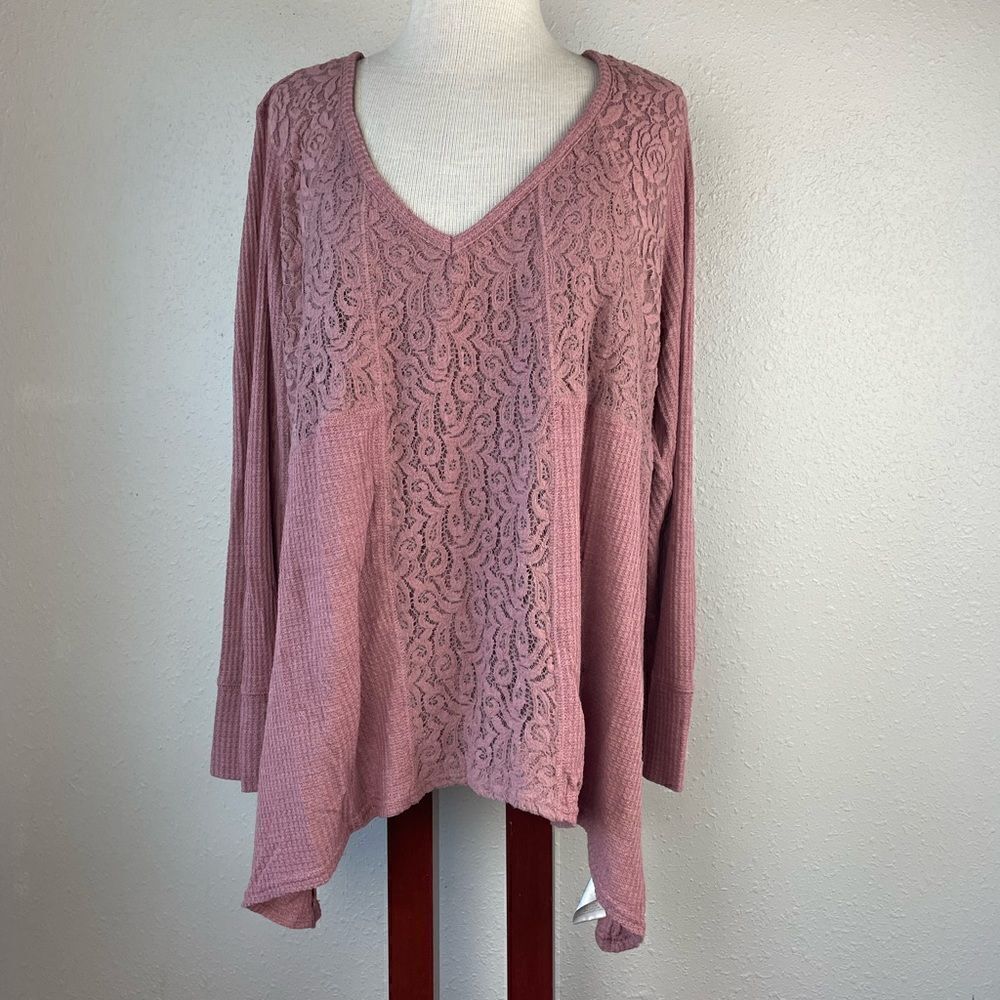 EUC Symmetry Womens Maude Lace Long Sleeve Too Size 3X